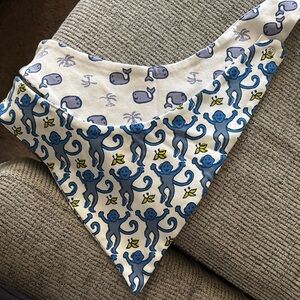 Blue and White Monkey Print Bandana
